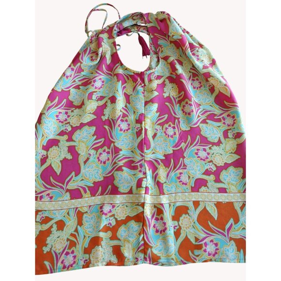 Rose Olive Top Small Sleeveless Floral Tassel - Picture 11 of 11